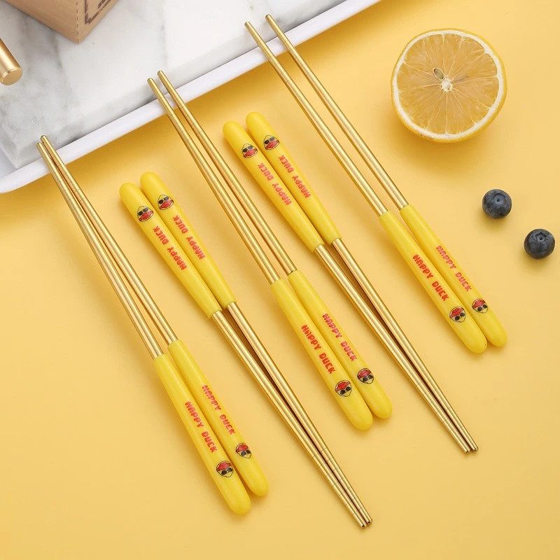 BỘ 5 ĐÔI ĐŨA INOX VỊT VÀNG