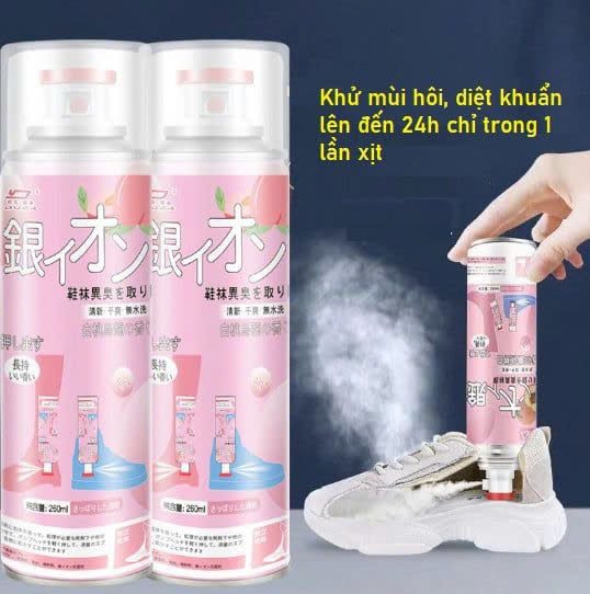 CHAI XỊT KHỬ MÙI GIÀY DÉP HƯƠNG ĐÀO 250ML