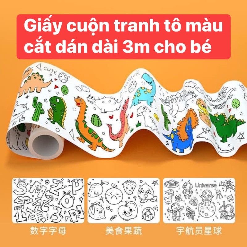 CUỘN TRANH TÔ MÀU 3M CHO BÉ 3 CUỘN TRANH TÔ MÀU 3M CHO BÉ - Ảnh 3
