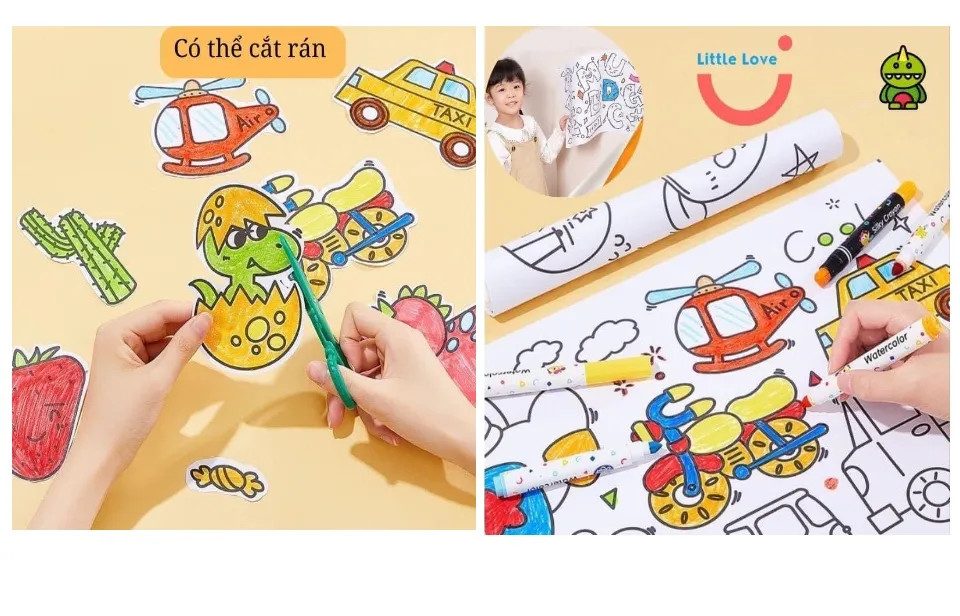 CUỘN TRANH TÔ MÀU 3M CHO BÉ