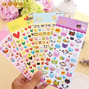 MIẾNG DÁN STICKER NHIỀU HÌNH VUI NHỘN 3D NỔI