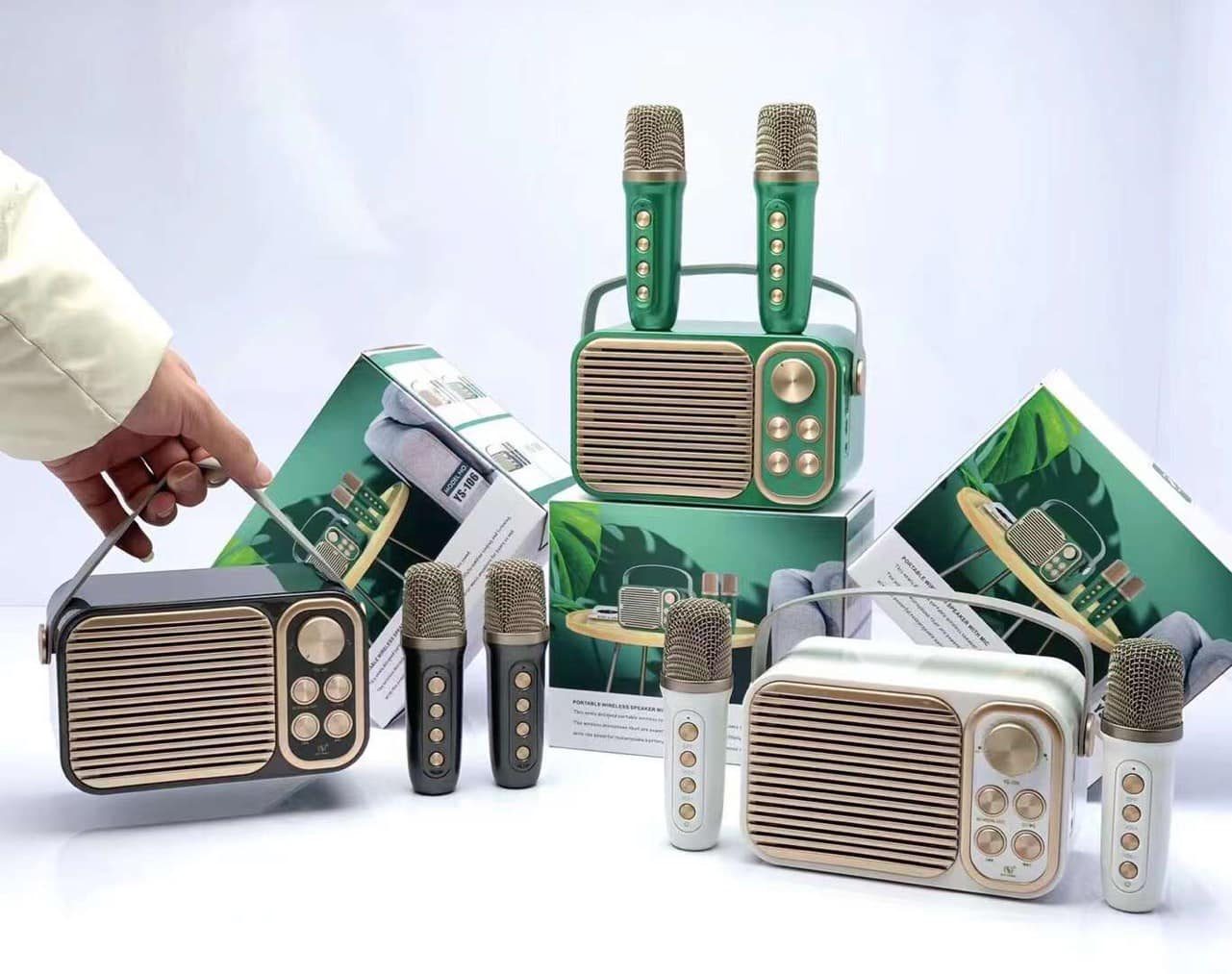 LOA BLUETOOTH KARAOKE YS106 (2 MÍC ) 2 LOA BLUETOOTH KARAOKE YS106 (2 MÍC ) - Ảnh 2