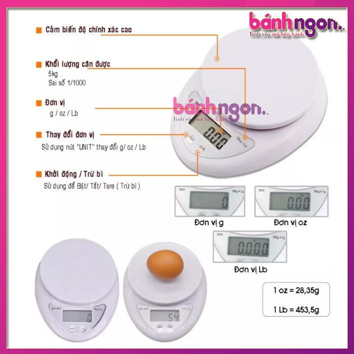CÂN ĐIỆN TỬ NHÀ BẾP 5KG WH-B05