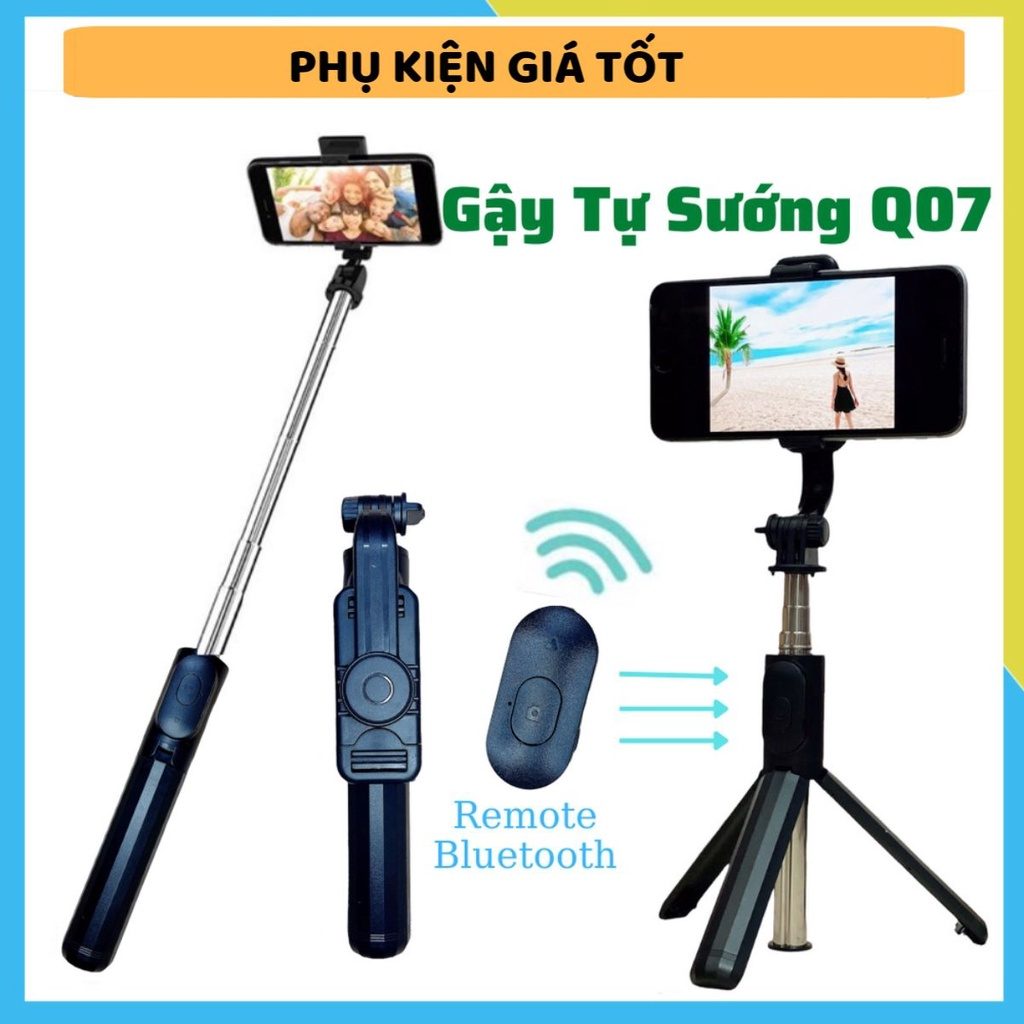 GẬY CHỤP HÌNH CÓ REMOT BLUETOOTH Q07 (KÈM ĐÈN)