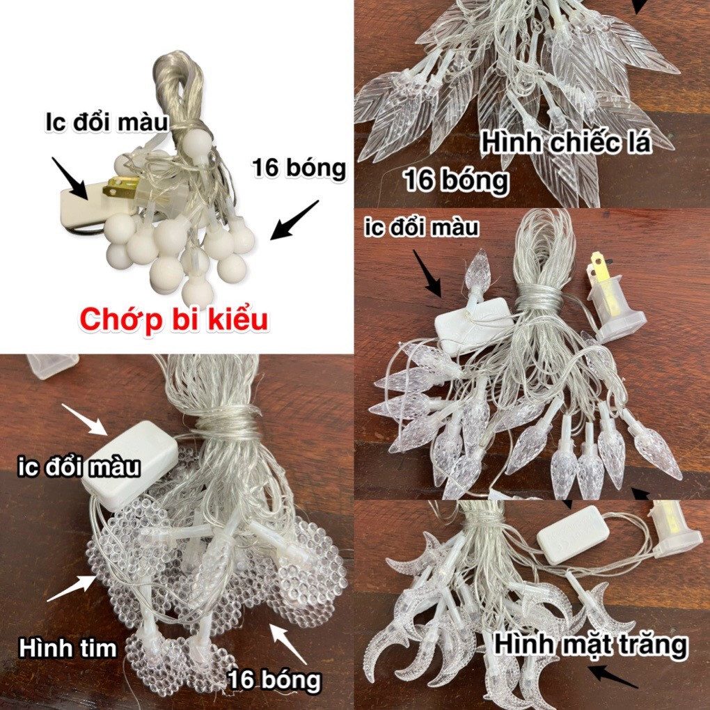 DÂY ĐÈN CHỚP TRANG TRÍ 7 MÀU (sl 10, giá 13k)