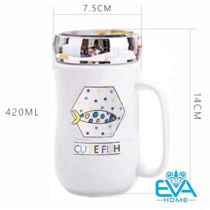 LY SỨ HOẠT HÌNH NẮP GƯƠNG 400ML