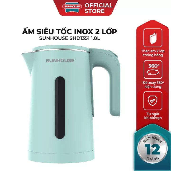 ẤM ĐUN NƯỚC SIÊU TỐC SUNHOUSE SHD1351 2 ẤM ĐUN NƯỚC SIÊU TỐC SUNHOUSE SHD1351 - Ảnh 2