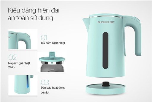 ẤM ĐUN NƯỚC SIÊU TỐC SUNHOUSE SHD1351 3 ẤM ĐUN NƯỚC SIÊU TỐC SUNHOUSE SHD1351 - Ảnh 3