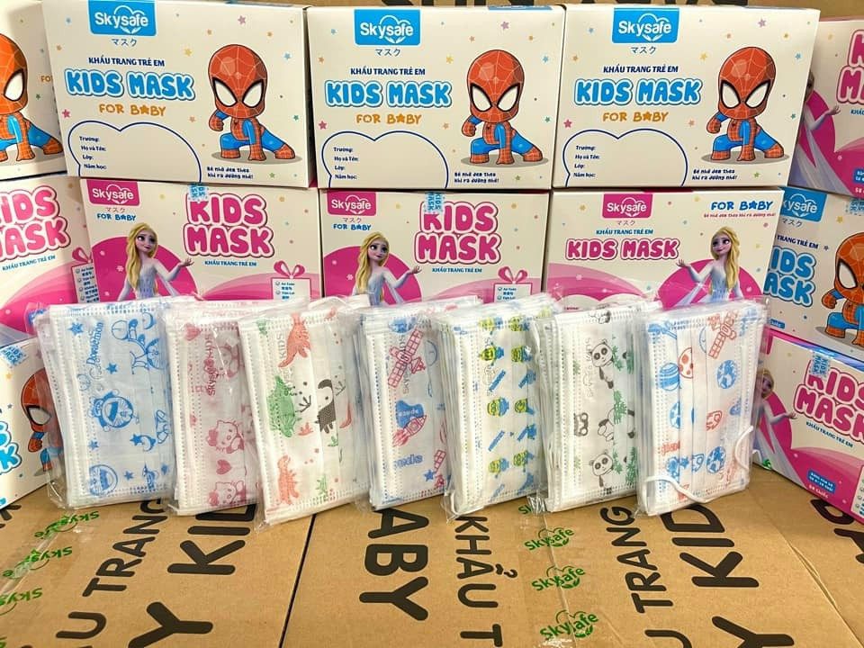 KHẨU TRANG Y TẾ 4 LỚP CHO BÉ HỘP 50C