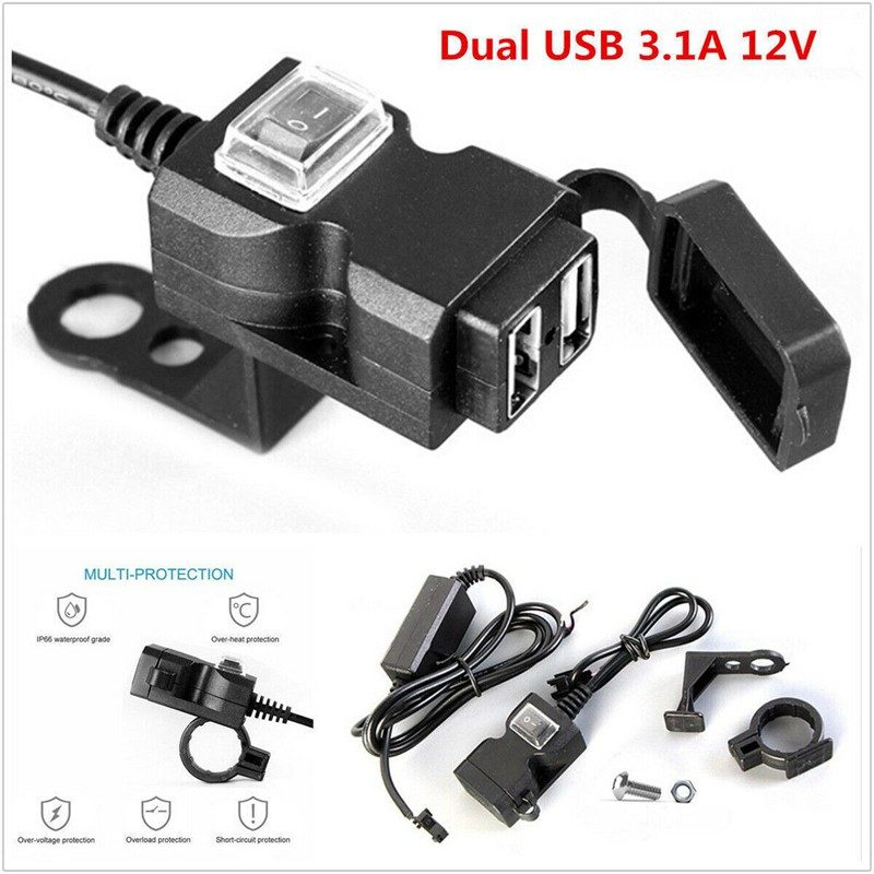 BỘ SẠC ĐIỆN THOẠI TRÊN XE MÁY 2 CỔNG USB CÓ LED 2 BỘ SẠC ĐIỆN THOẠI TRÊN XE MÁY 2 CỔNG USB CÓ LED - Ảnh 2