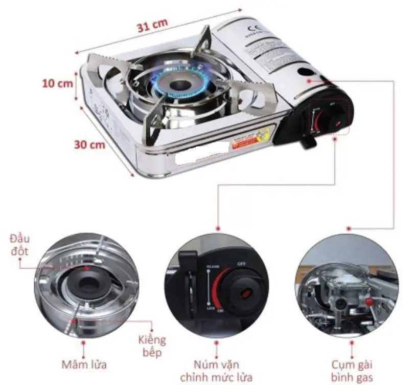 BẾP GAS MINI DU LỊCH INOX CAO CẤP 2 BẾP GAS MINI DU LỊCH INOX CAO CẤP - Ảnh 2