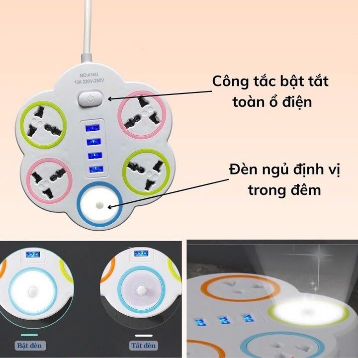 Ổ ĐIỆN ĐA NĂNG CÓ ĐÈN HÌNH BÔNG HOA