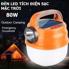 ĐÈN PIN CẮM TRẠI TÍCH ĐIỆN 80W SIÊU SÁNG V80