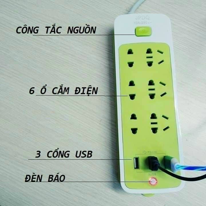 Ổ ĐIỆN CHỐNG GIẬT MÀU XANH