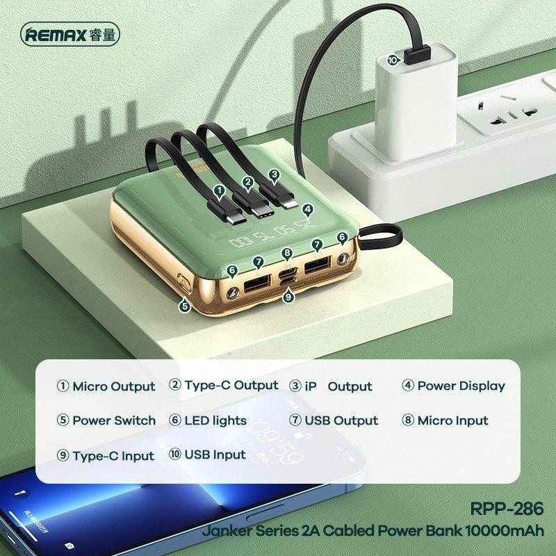 SẠC DỰ PHÒNG REMAX RPP - 286 10.000MAH (LED)