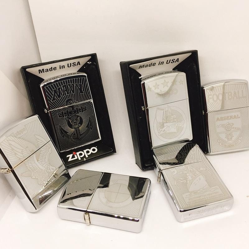 BẬT LỬA ZIPPO TRẮNG XỊN CÓ KHẮC (DÙNG XĂNG)
