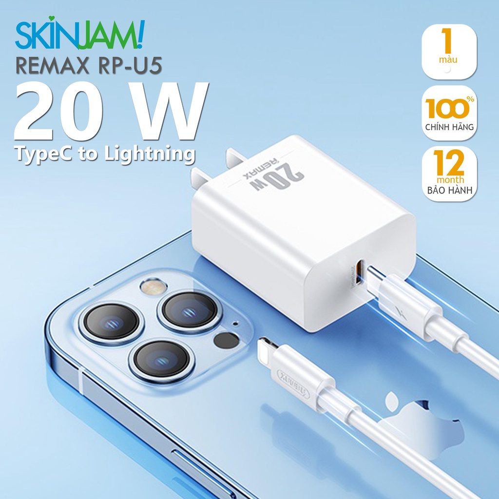 COMBO SẠC NHANH REMAX U5  20W FOR IPAD-IPHONE MỚI NHẤT