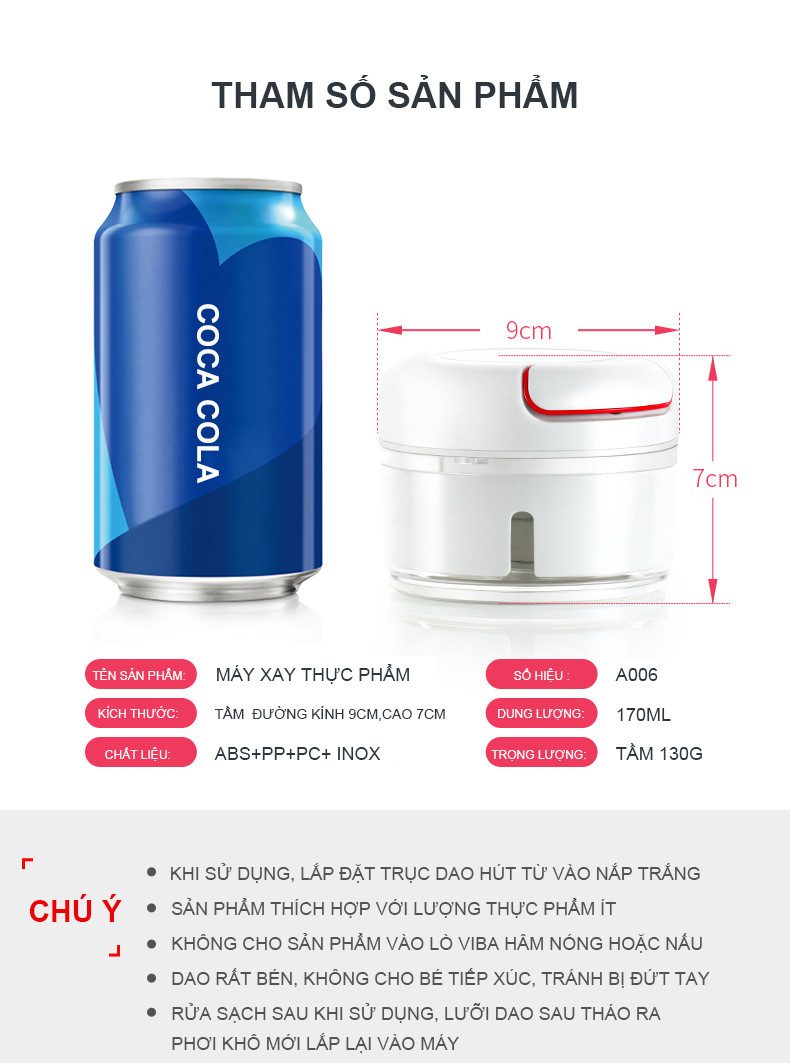 DỤNG CỤ XAY TỎI, ỚT KÉO TAY MINI