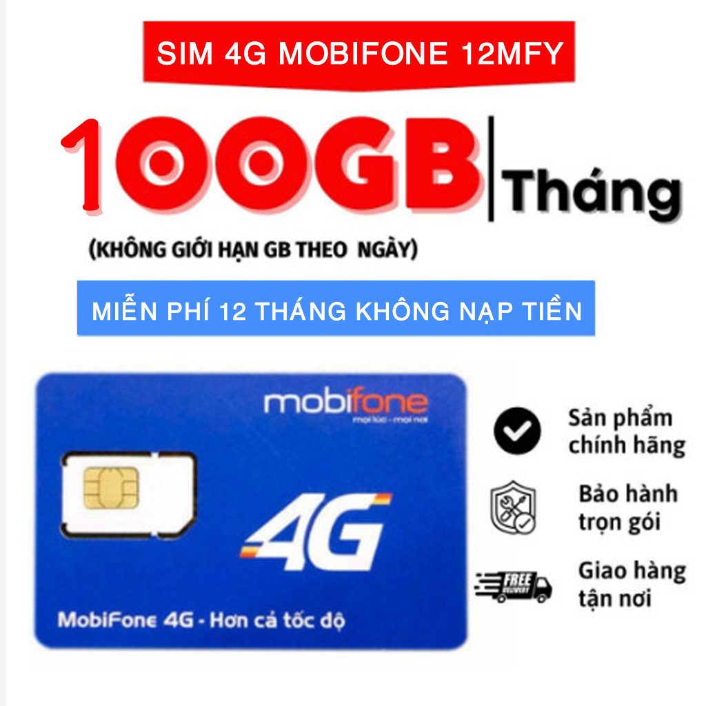 Sim 4G 5G MobiFone 12MDT50 Trọn Gói 1 Năm 5GB/Ngày