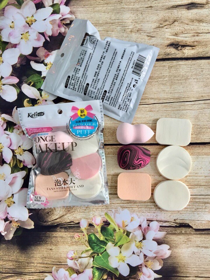 COMBO 6 BÔNG PHẤN TRANG ĐIỂM KELI 2 COMBO 6 BÔNG PHẤN TRANG ĐIỂM KELI - Ảnh 2