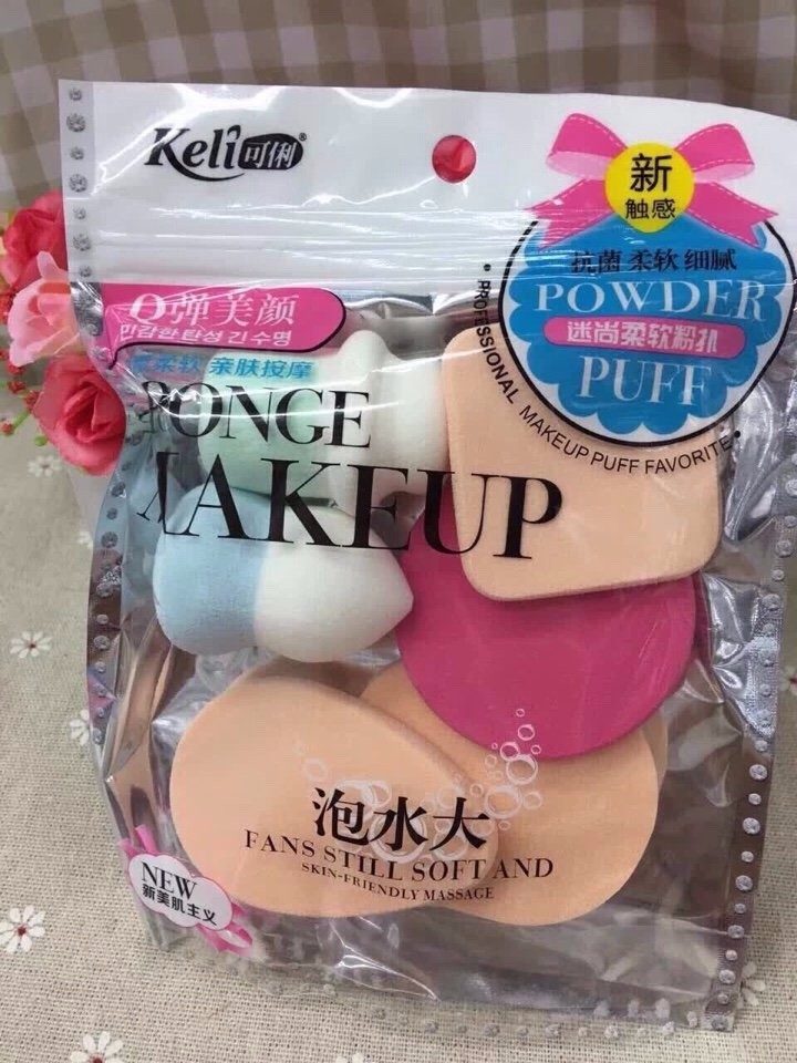 COMBO 6 BÔNG PHẤN TRANG ĐIỂM KELI