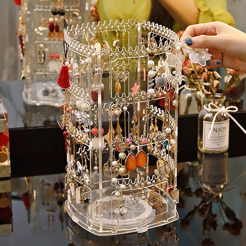 KỆ TREO TRANG SỨC TRONG SUỐT XOAY 360 2 KỆ TREO TRANG SỨC TRONG SUỐT XOAY 360 - Ảnh 2
