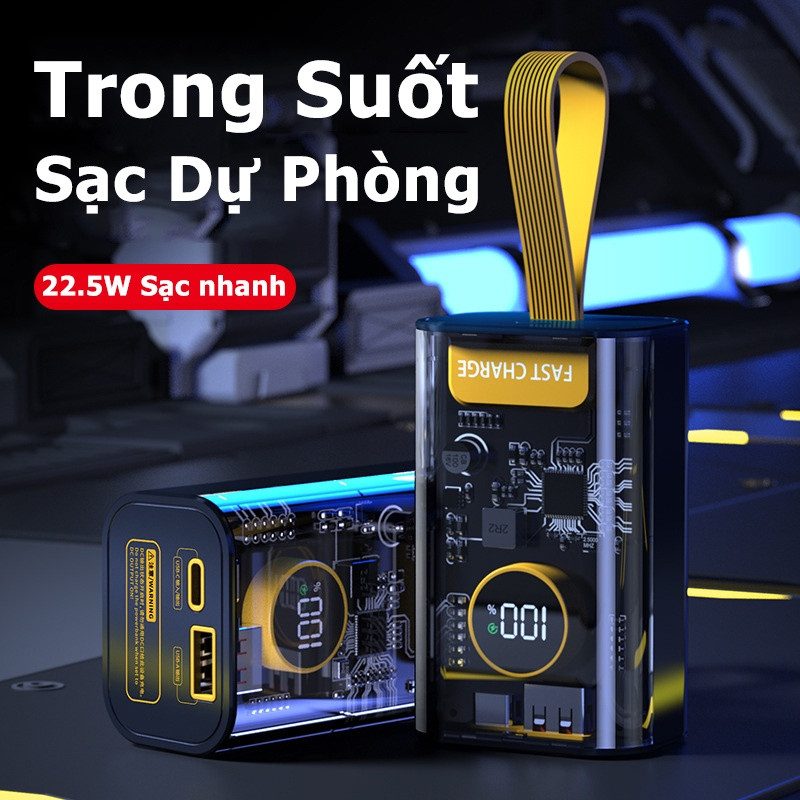 PIN SẠC DỰ PHÒNG TRONG SUỐT 10,000MAH W89 TRONG SUỐT 3 PIN SẠC DỰ PHÒNG TRONG SUỐT 10,000MAH W89 TRONG SUỐT - Ảnh 3