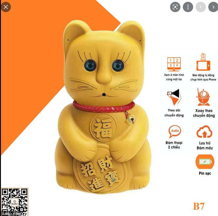 CAMERA IP 2.0 MÈO THẦN TÀI NGỤY TRANG TINH MẮT