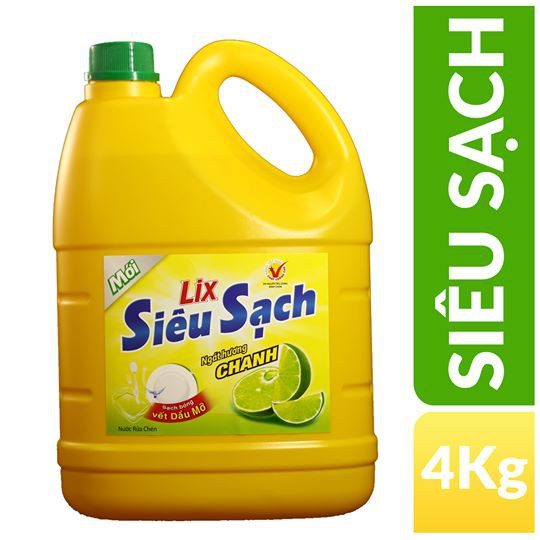 NƯỚC RỦA CHÉN LIX 4KG 3.6L HƯƠNG CHANH