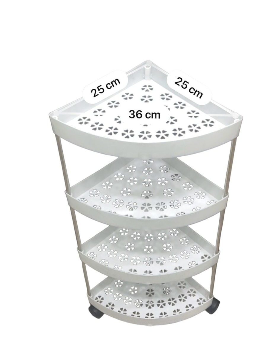 KỆ TAM GIÁC 4 TẦNG - KỆ GÓC BÁNH XE