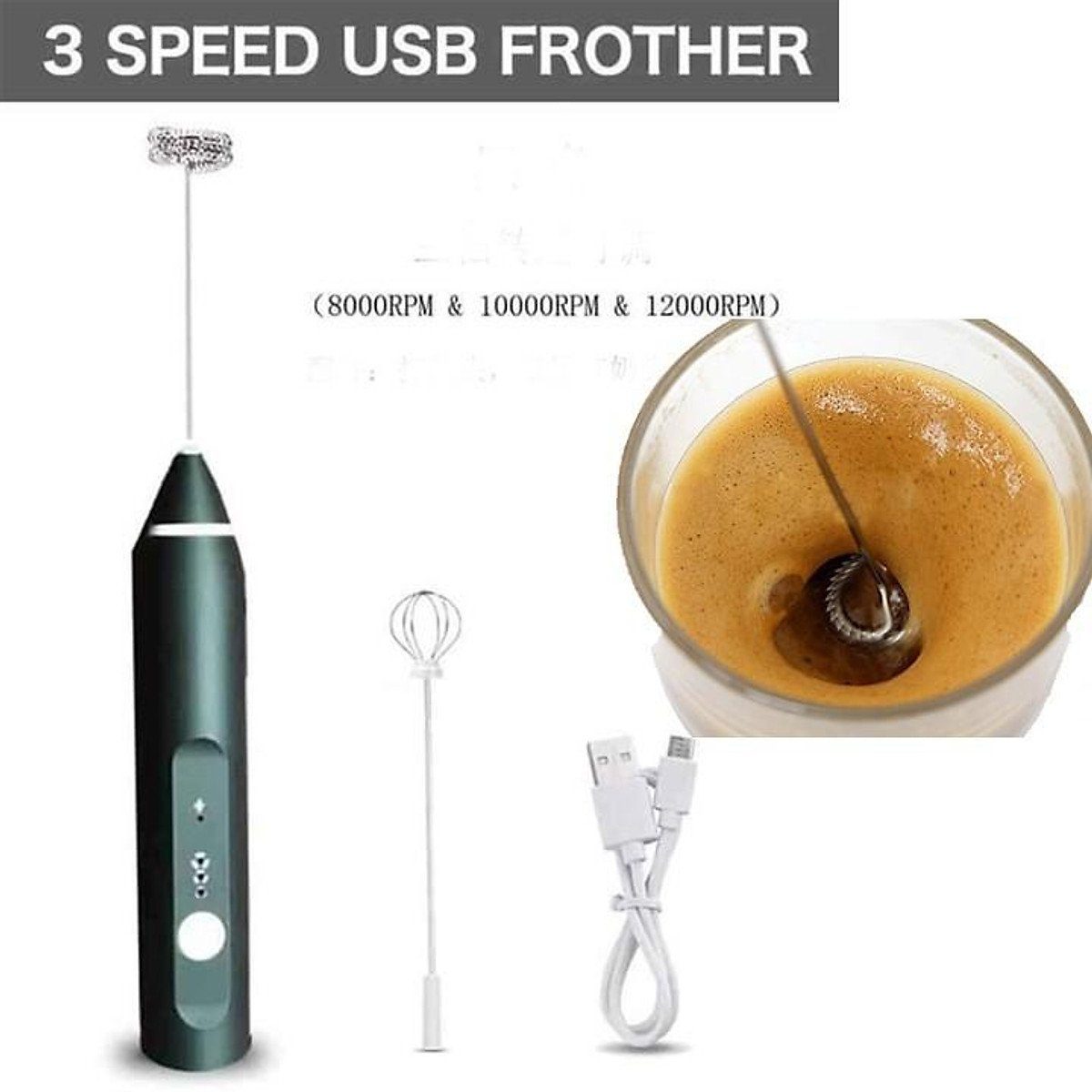 QUE TẠO BỌT ĐÁNH TRỨNG 3 TỐC ĐỘ 2 QUE TẠO BỌT ĐÁNH TRỨNG 3 TỐC ĐỘ - Ảnh 2