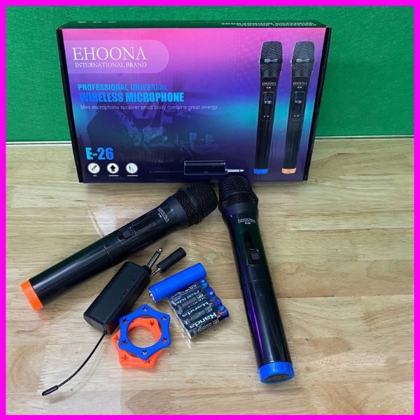 BỘ MICRO KHÔNG DÂY E26 ĐA NĂNG LOA KARAOKE