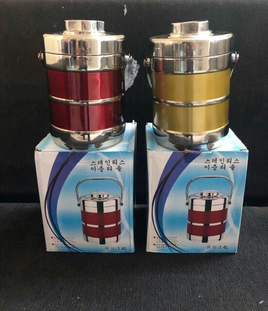 CÀ MEN CƠM INOX 304 MÀU ĐỎ DUNG TÍCH 2.0L