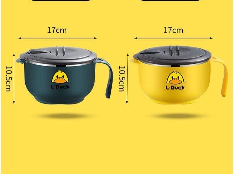 TÔ ĂN MỲ HÌNH VỊT VÀNG CÓ NẮP ĐẬY 15CM