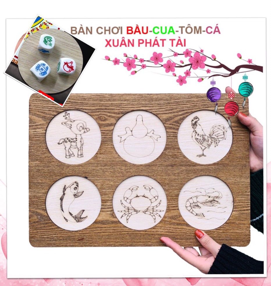 BỘ BÀN CỜ BẦU CUA VUI NHỘN