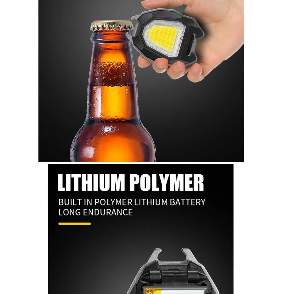 MÓC KHÓA ĐÈN PIN COB KIÊM BẬT LỬA ĐIỆN