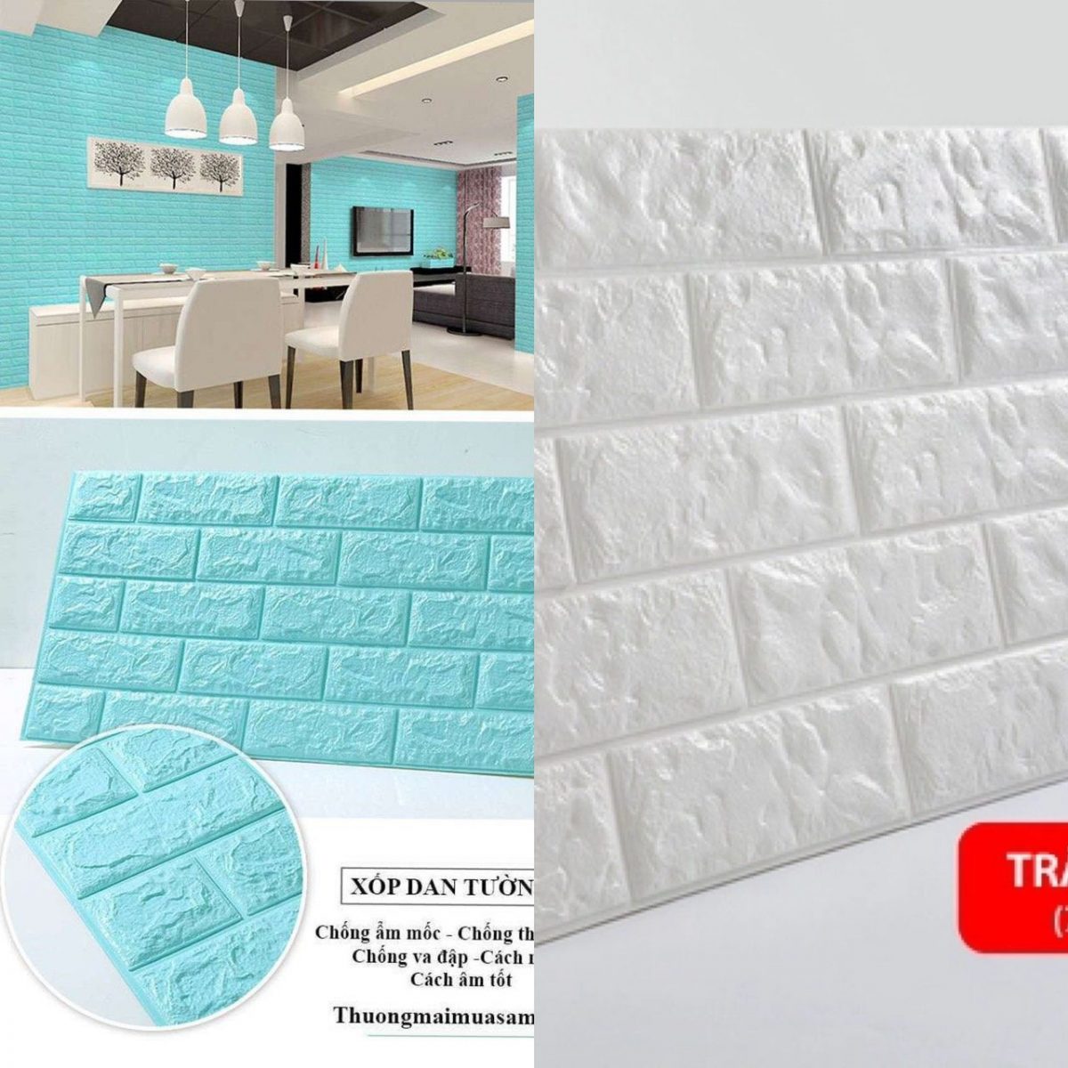 MIẾNG XỐP DÁN TƯƠNG 3D (70 X 77CM) Q10 :11K