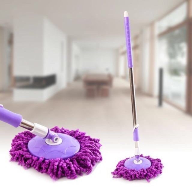 CÂY LAU NHÀ TÍM BÔNG TRÒN (mâm nhựa)