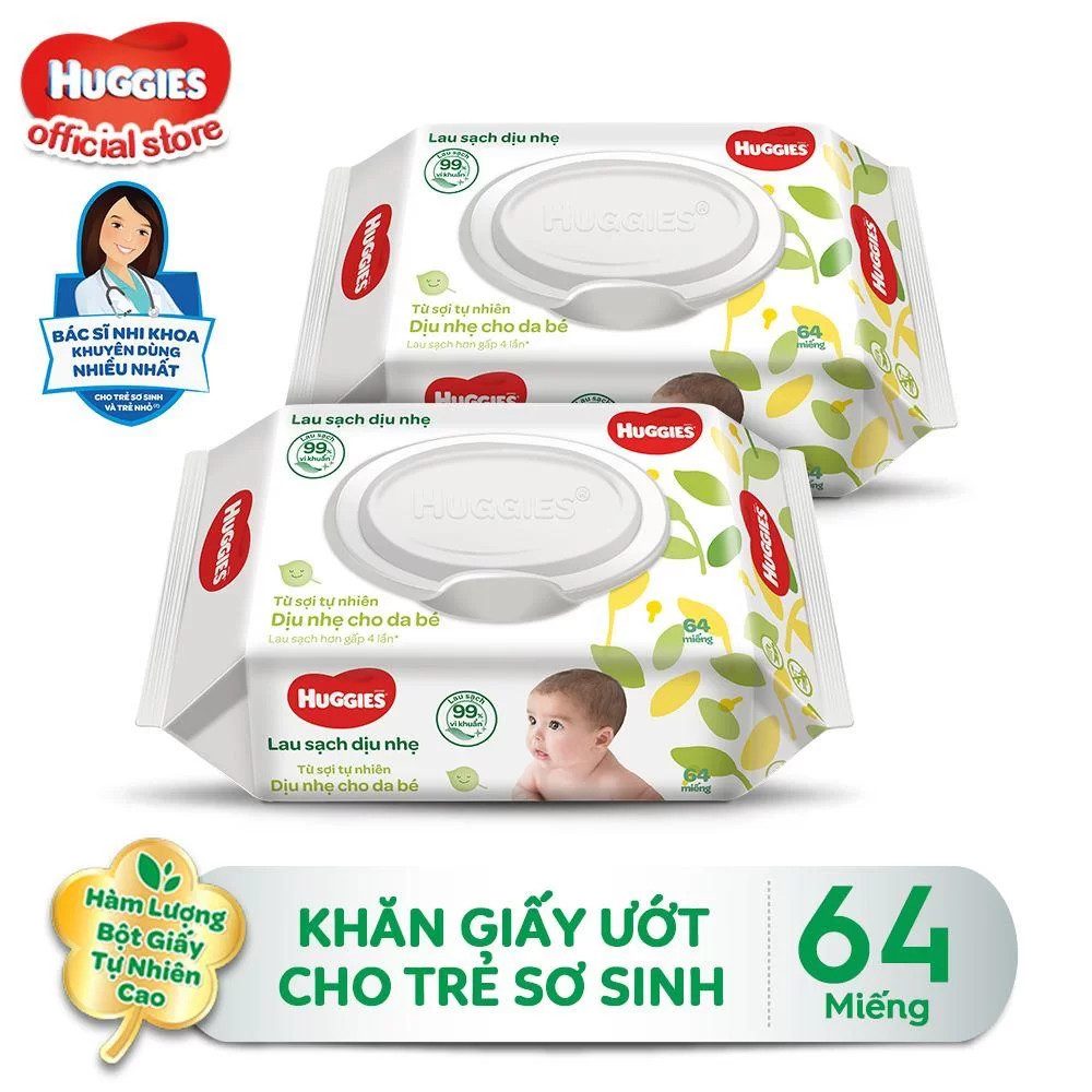 KHĂN GIẤY ƯỚT HUGGIES DỊU NHẸ 64 TỜ