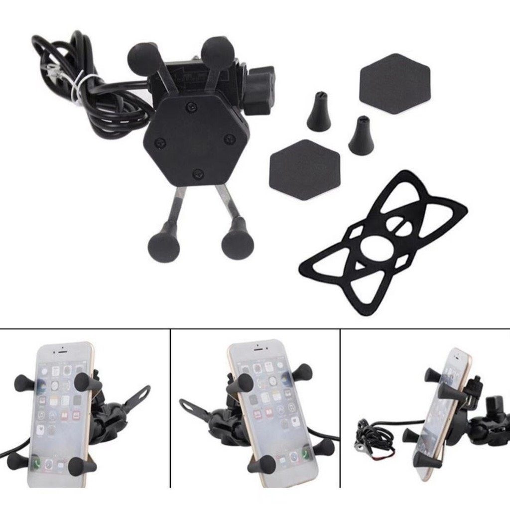 GIÁ ĐỠ ĐIỆN THOẠI TRÊN MÔ TÔ XE MÁY CÓ SẠC  SR-05