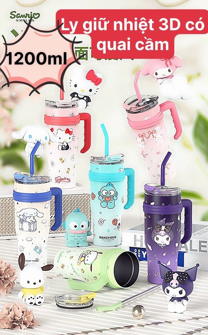 LY GIỮ NHIỆT 3D CÓ QUAI CẦM 1200ML 2 LY GIỮ NHIỆT 3D CÓ QUAI CẦM 1200ML - Ảnh 2