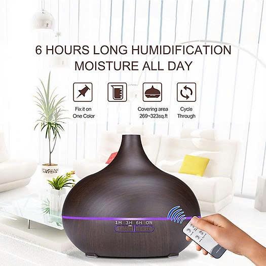 MÁY XÔNG TINH DẦU VÂN GỖ CÓ REMOTE