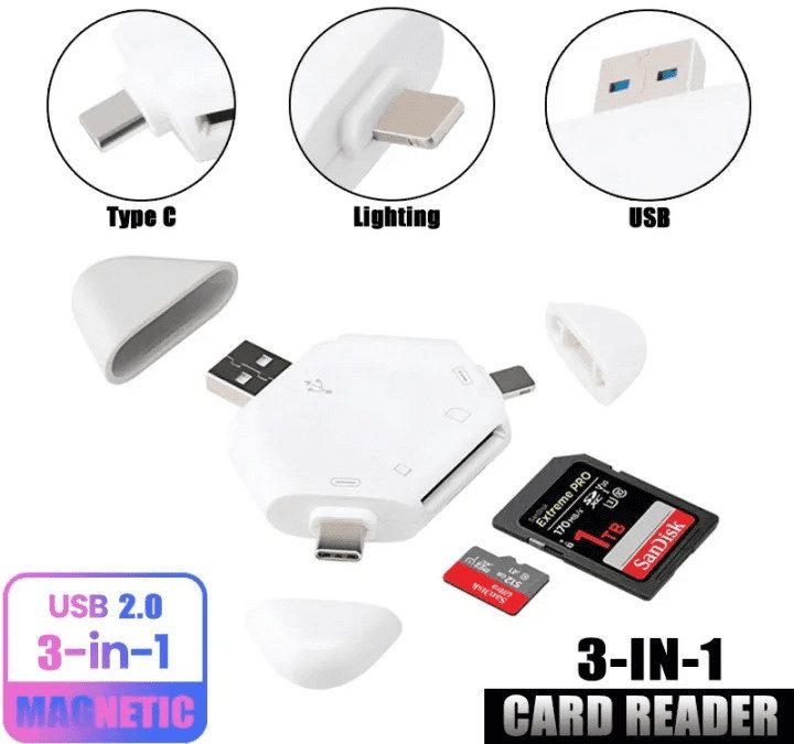 ĐẦU ĐỌC THẺ TAM GIÁC 3IN1 CHO ĐIỆN THOẠI