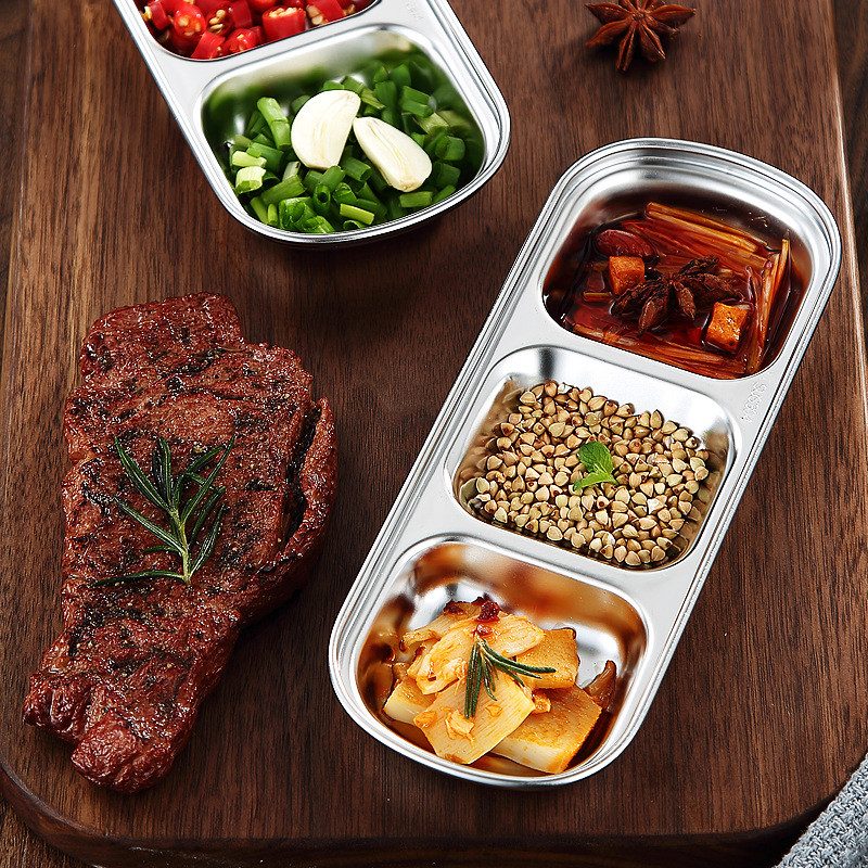 KHAY INOX ĐỰNG NƯỚC CHẤM 3 NGĂN 2 KHAY INOX ĐỰNG NƯỚC CHẤM 3 NGĂN - Ảnh 2