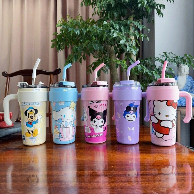 LY GIỮ NHIỆT CÓ QUAI 900ML KÈM ỐNG HÚT