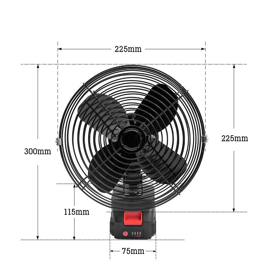 QUẠT SẠC TÍCH ĐIỆN 8 INCH LỒNG SẮT 8303