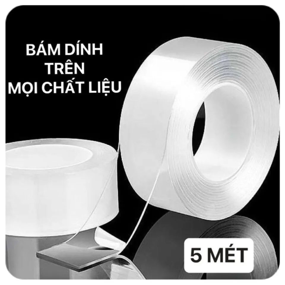 BĂNG KEO DÁN TRONG SUỐT 5M BẢN LỚN