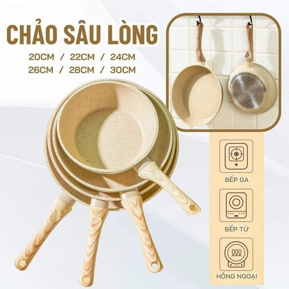 CHẢO VÂN ĐÁ CHỐNG DÍNH NHẬT 26CM