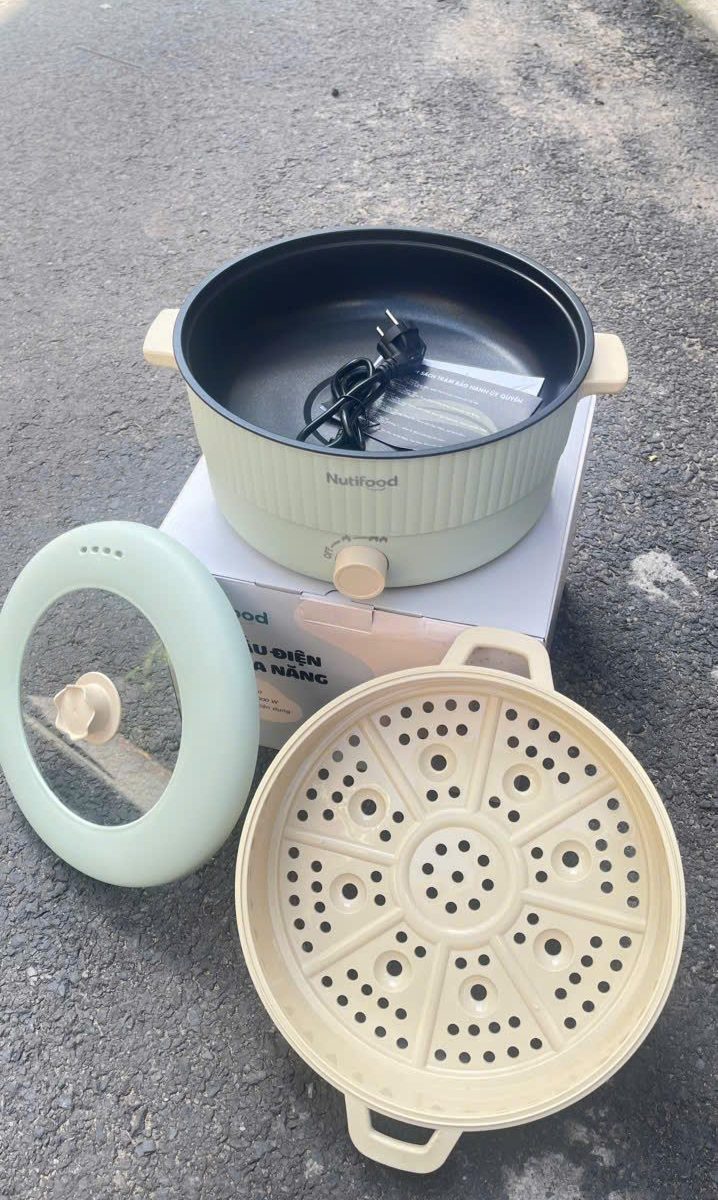 NỒI LẪU ĐIỆN GREEN COOK 4L CÓ HẤP CHÍNH HÃNG