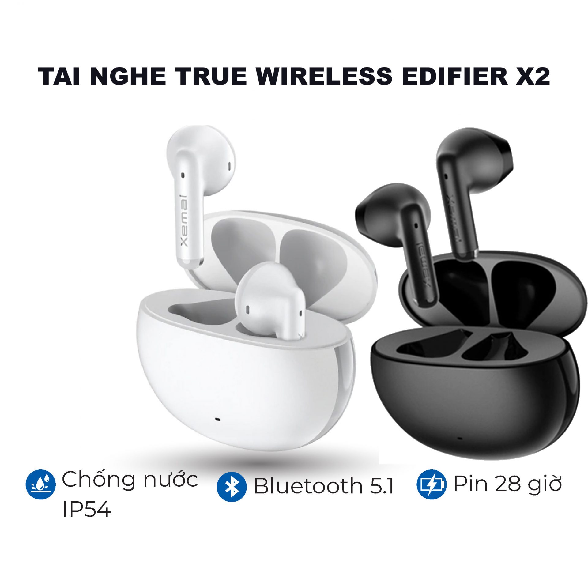 TAI NGHE BLUETOOTH EDIFIER X2S PIN 26H ĐÀM THOẠI 2 TAI NGHE BLUETOOTH EDIFIER X2S PIN 26H ĐÀM THOẠI - Ảnh 2